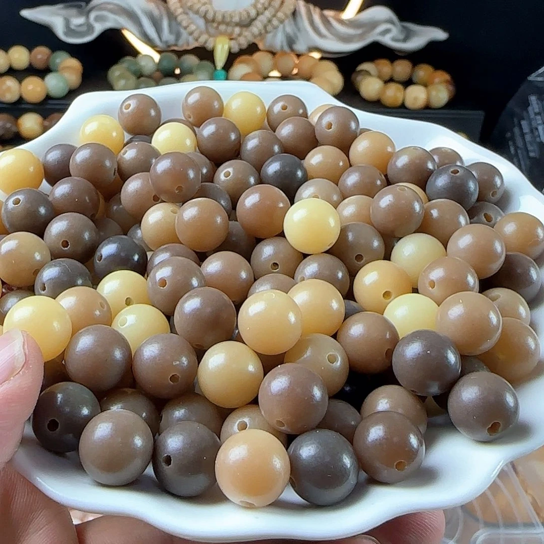 菩提根/象牙果手串卡12暗夜玫瑰圆100颗➕30颗