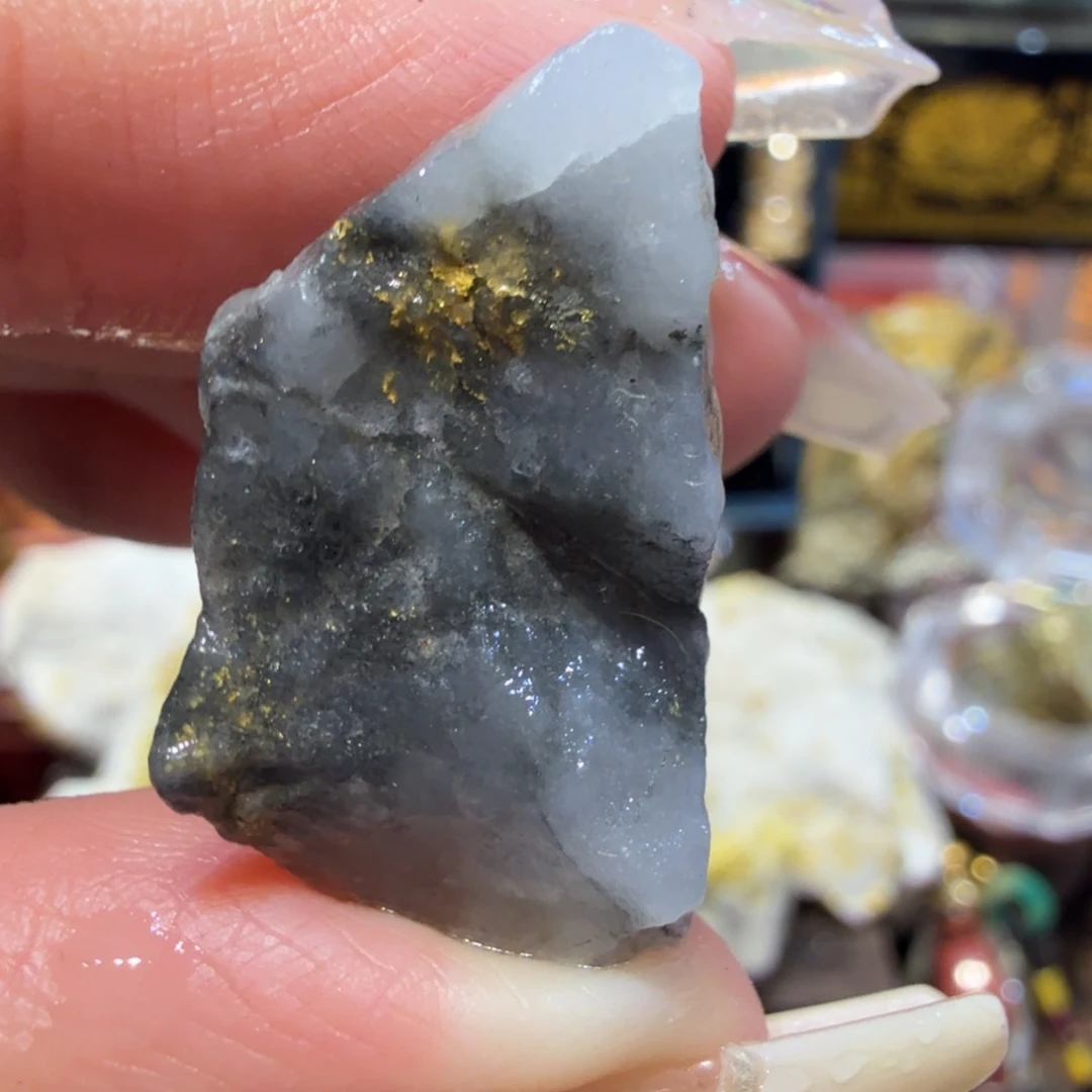 信9.3g左右聚金阁天然明金矿标