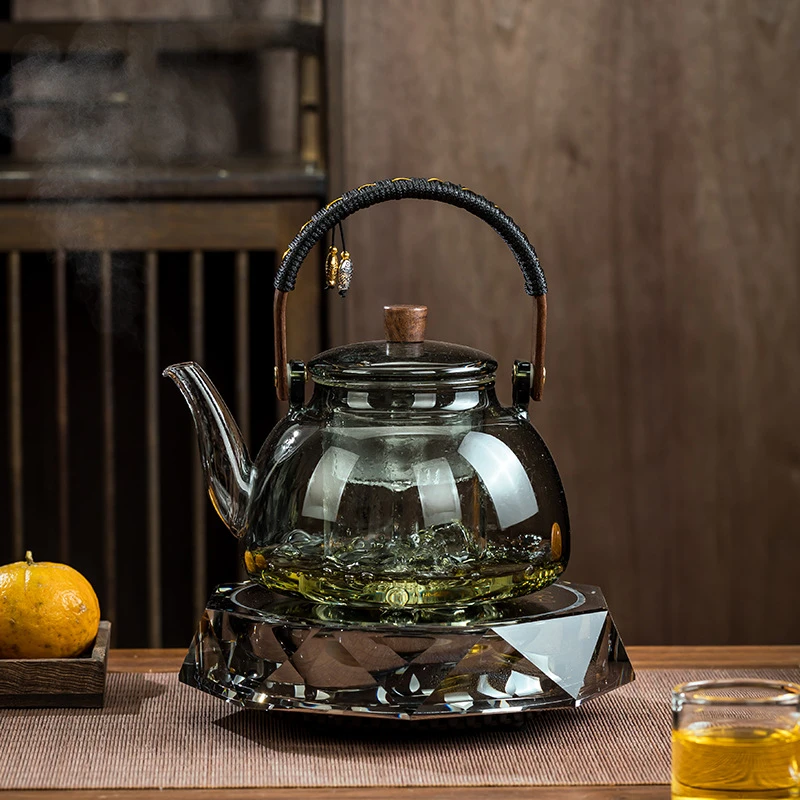 水晶电陶炉家用玻璃养生煮茶壶耐高温烧水煮茶一体机全自动煮茶器