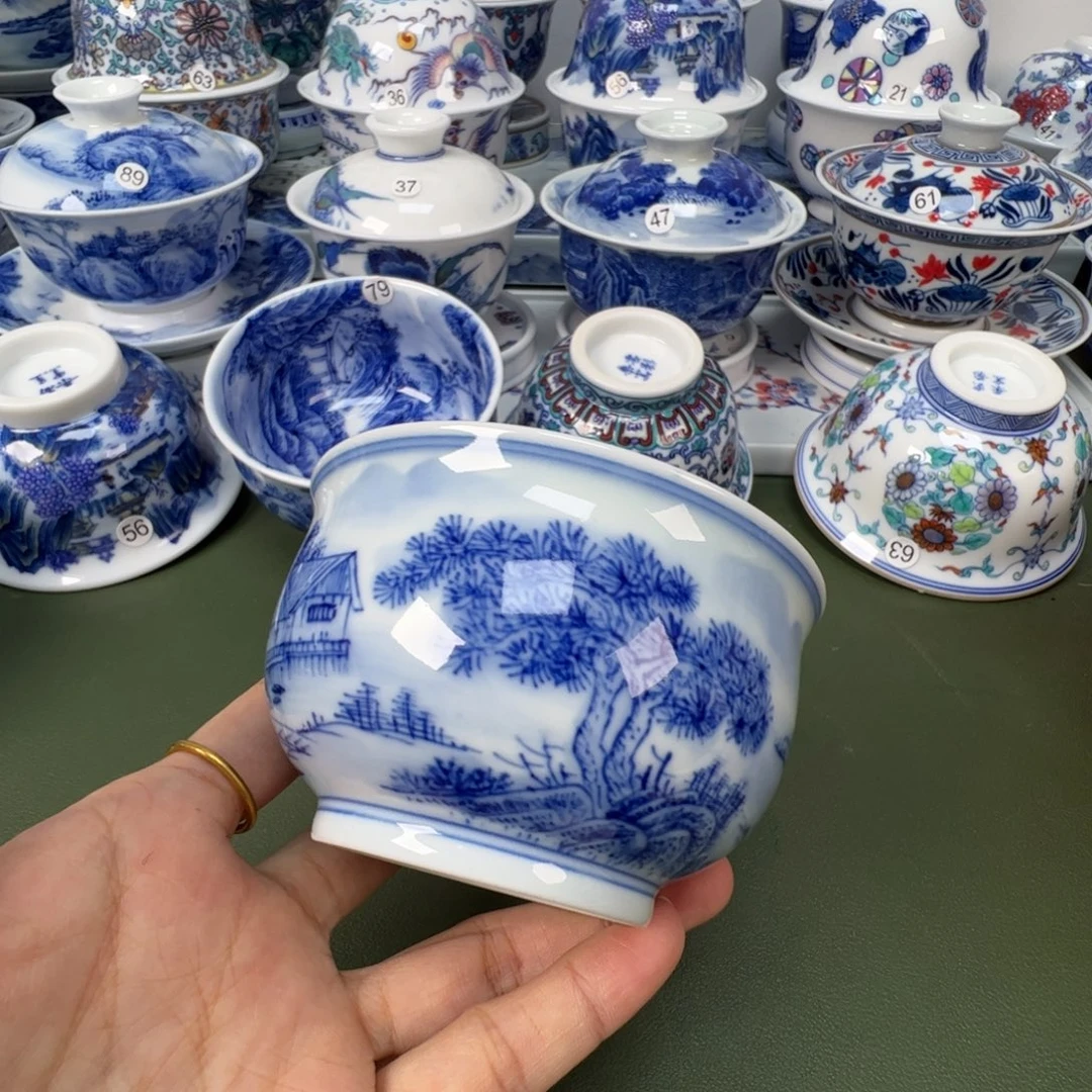 陶瓷景德镇纯手工纯手绘茶具木木64