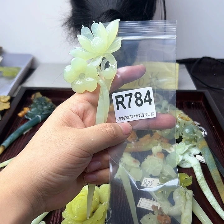 蛇纹石玉发饰合金用****2