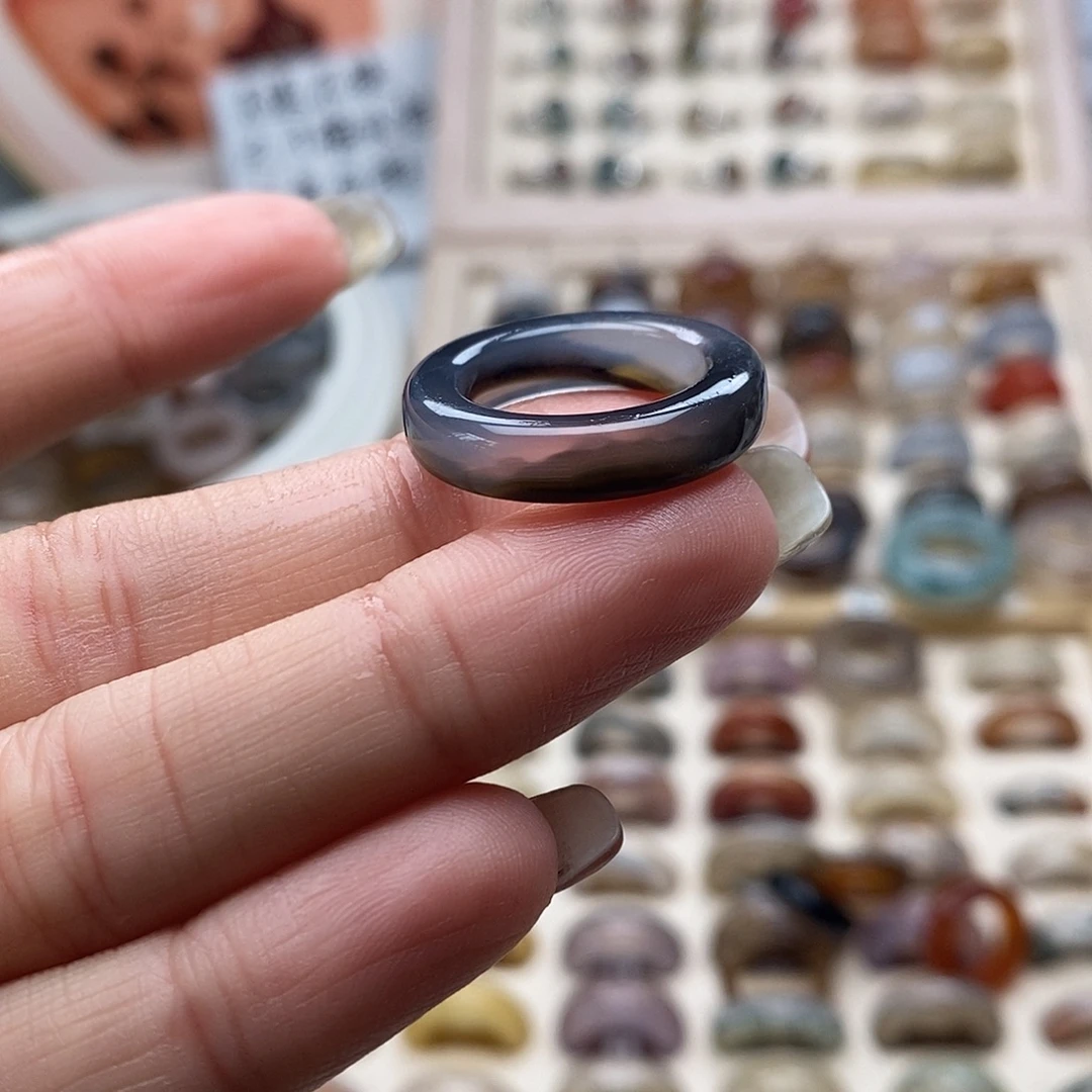 玛瑙/玉髓未镶嵌戒指A 12不退换港12+