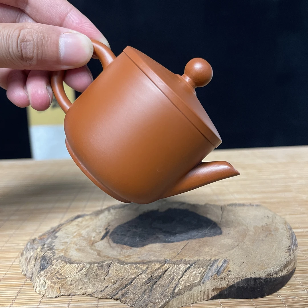 120毫升潮州原矿朱泥全手工手拉壶汉瓦壶