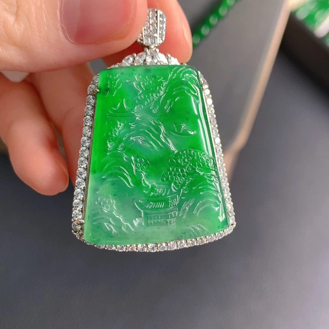 【闪购商品】翡翠银S925镶嵌吊坠(不含链)