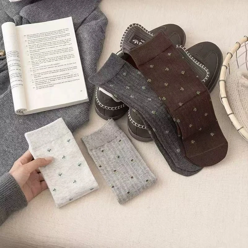 【到手8双】袜子女秋冬中长款小碎花氛围感ins潮袜