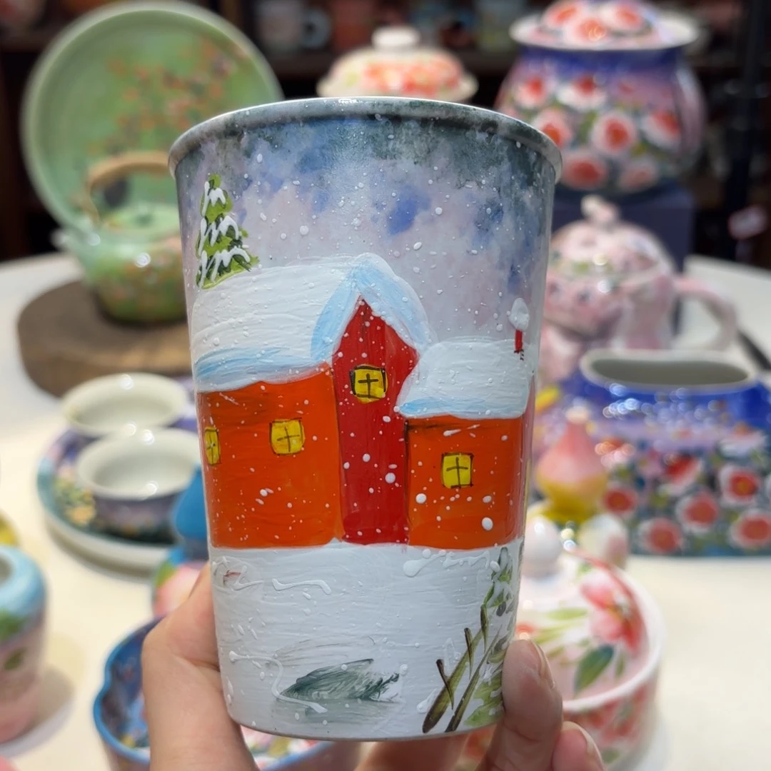 景德镇手绘高温釉下彩陶瓷茶具