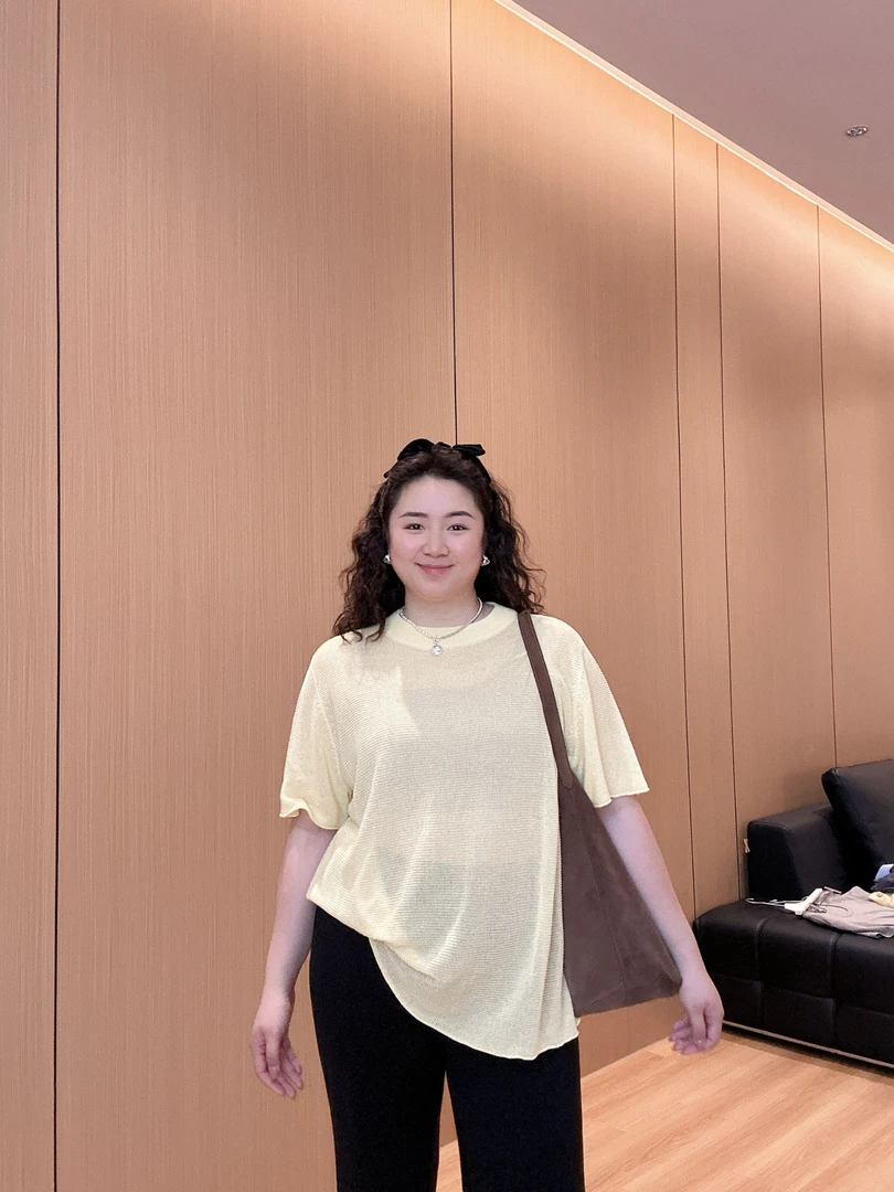 TAOJIA FAMILY【亚麻t恤】中长款宽松型气质透气夏季大码T恤NX0005