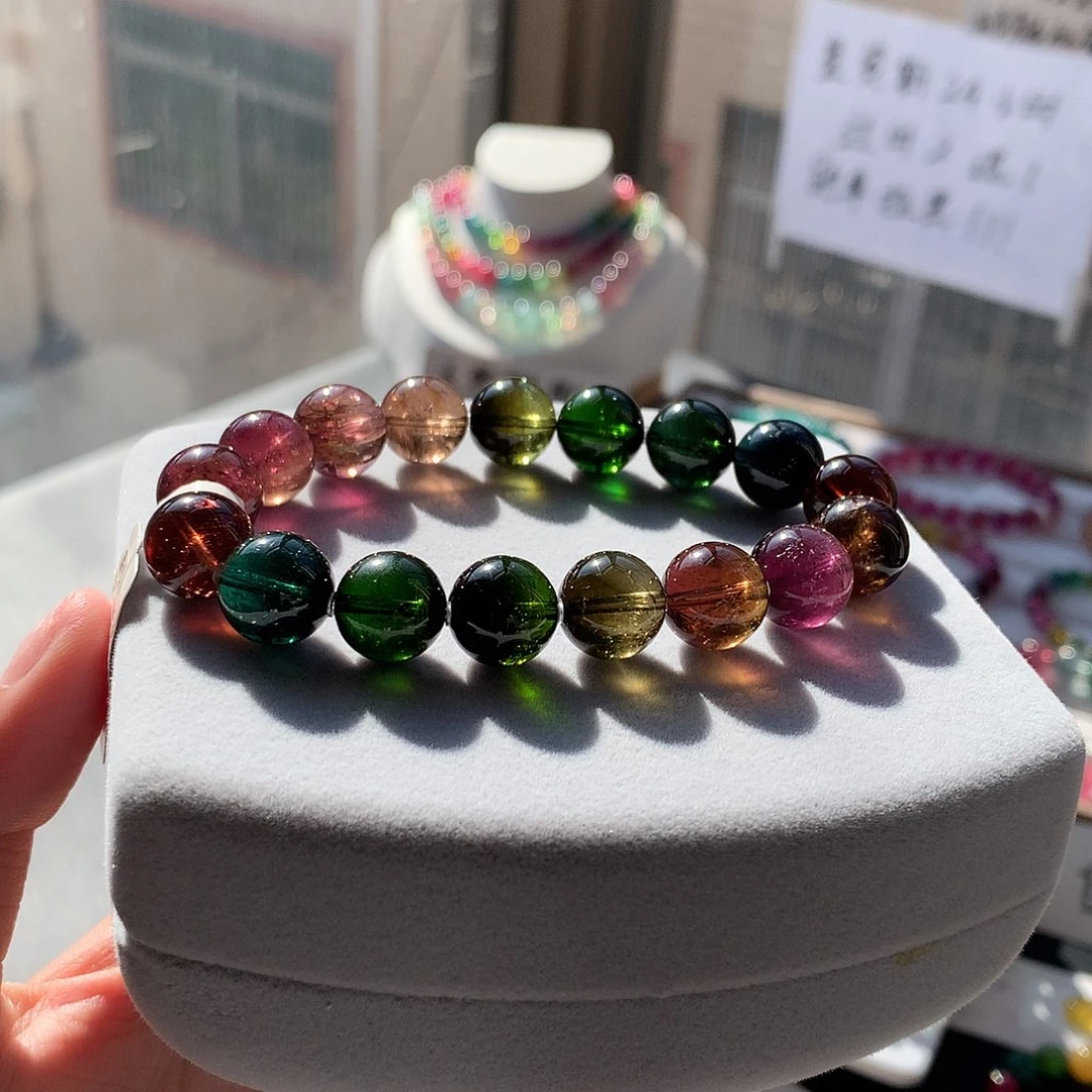 定制碧玺未镶嵌素圈老矿色标