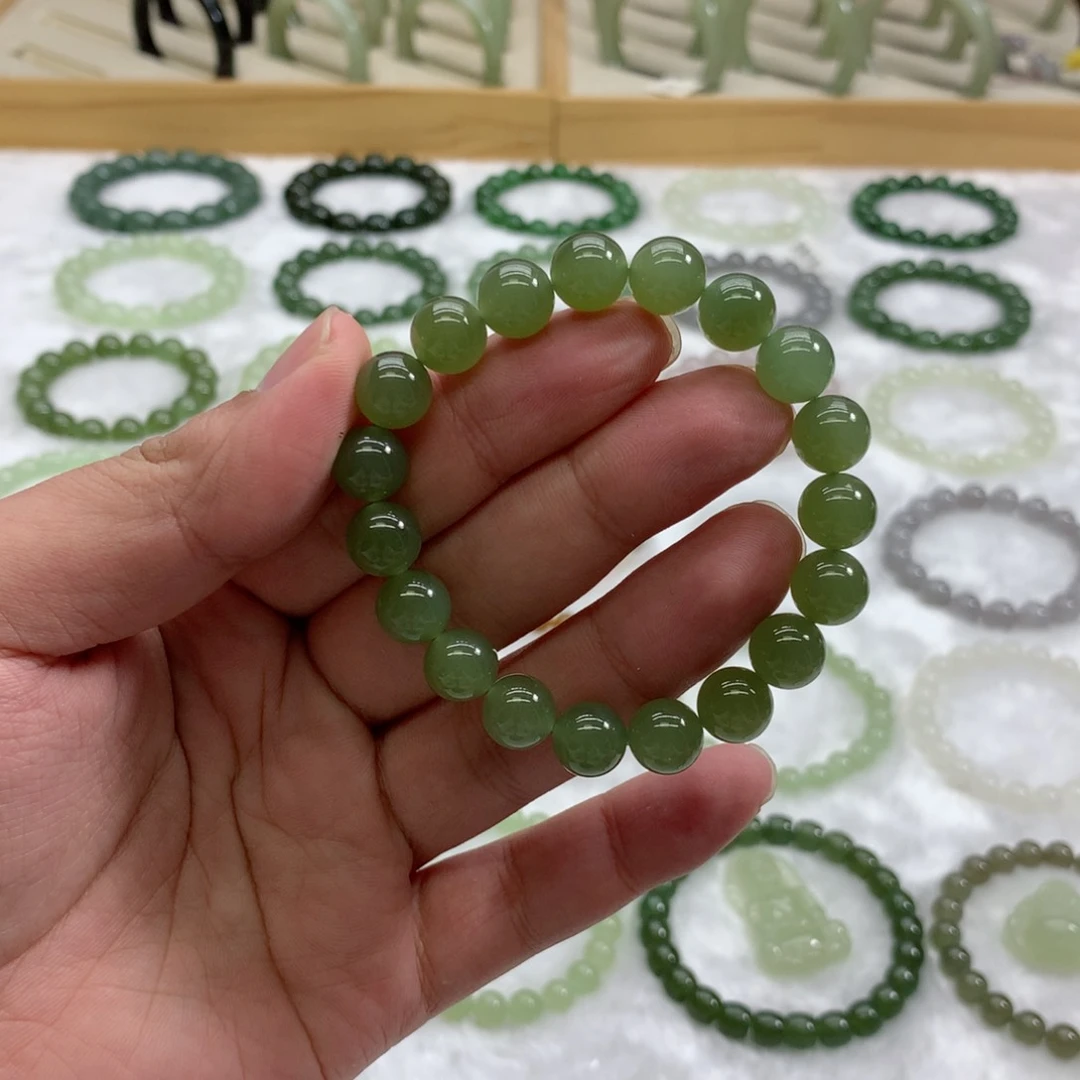 未镶嵌手串和田玉（湖水绿10）