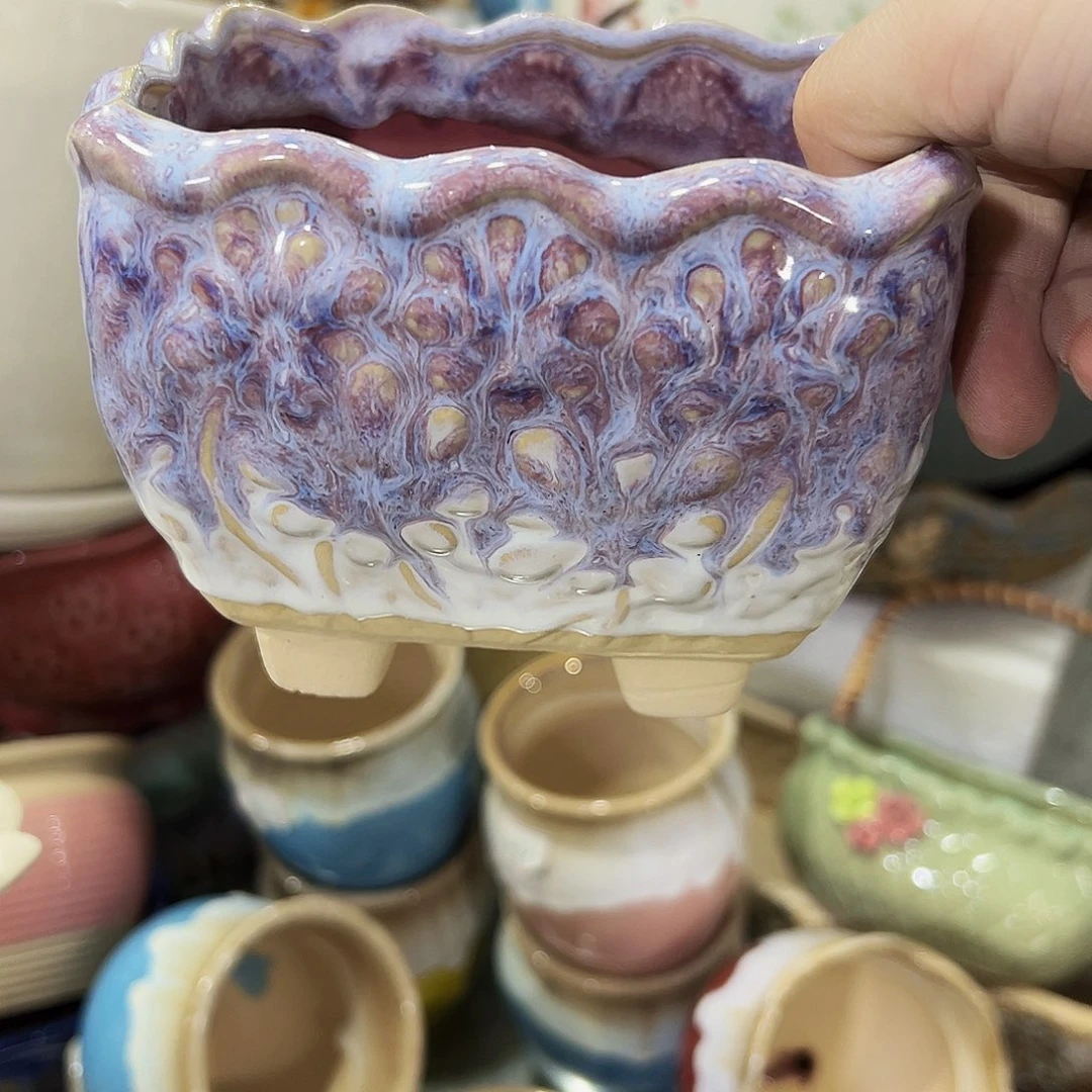 外贸尾单陶瓷花盆