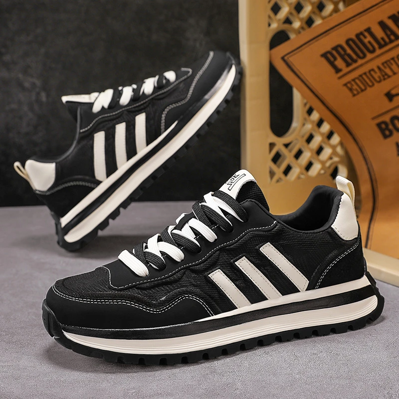 2025四季款男士休闲鞋时尚透气软底运动鞋厚底潮鞋