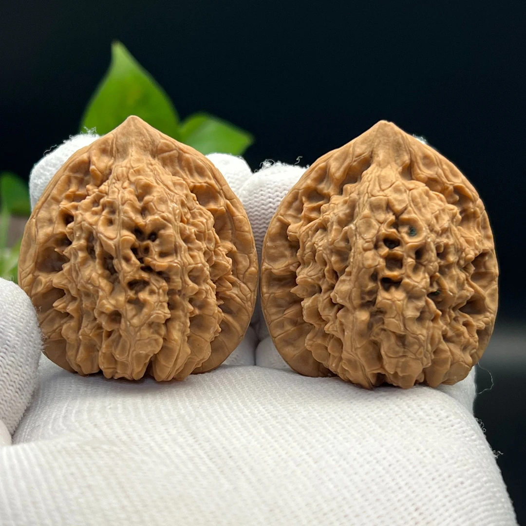 文玩麒麟纹官帽麻核桃老款高端桩型盘玩精品核桃一物一图编号008