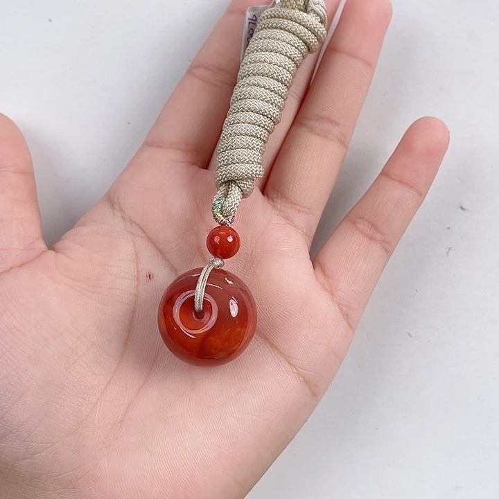 南红玛瑙未镶嵌瓦西牛血红平安扣吊坠