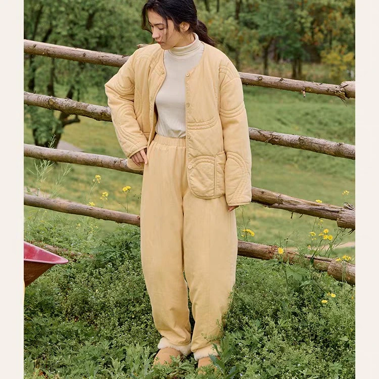 【海琴内衣专属】朵朵可可252-041睡衣女秋冬加厚保暖夹棉家居套装