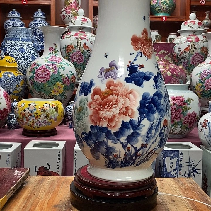 景德镇陶瓷手工手绘花瓶摆件