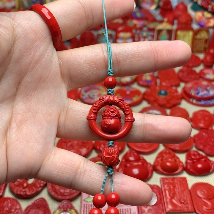 天然辰砂工艺品朱砂手机坠