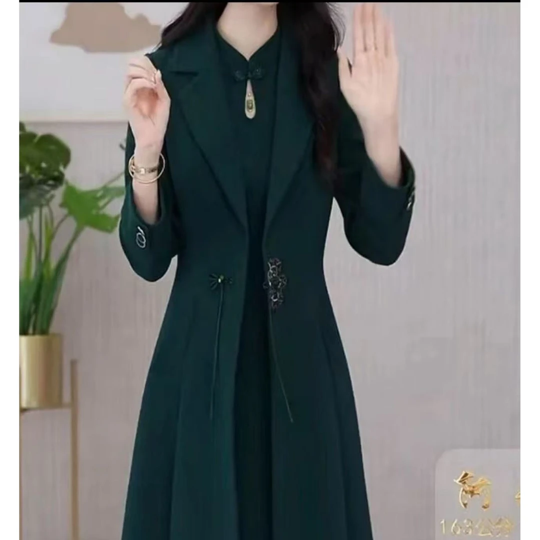 【运费补贴】网红洋气时尚百搭显瘦气质轻奢俩件套套装中长款修身