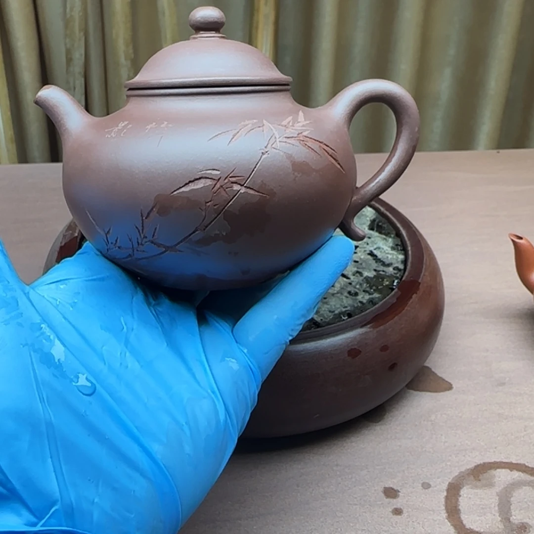茶壶紫砂紫泥掇球容量260cc