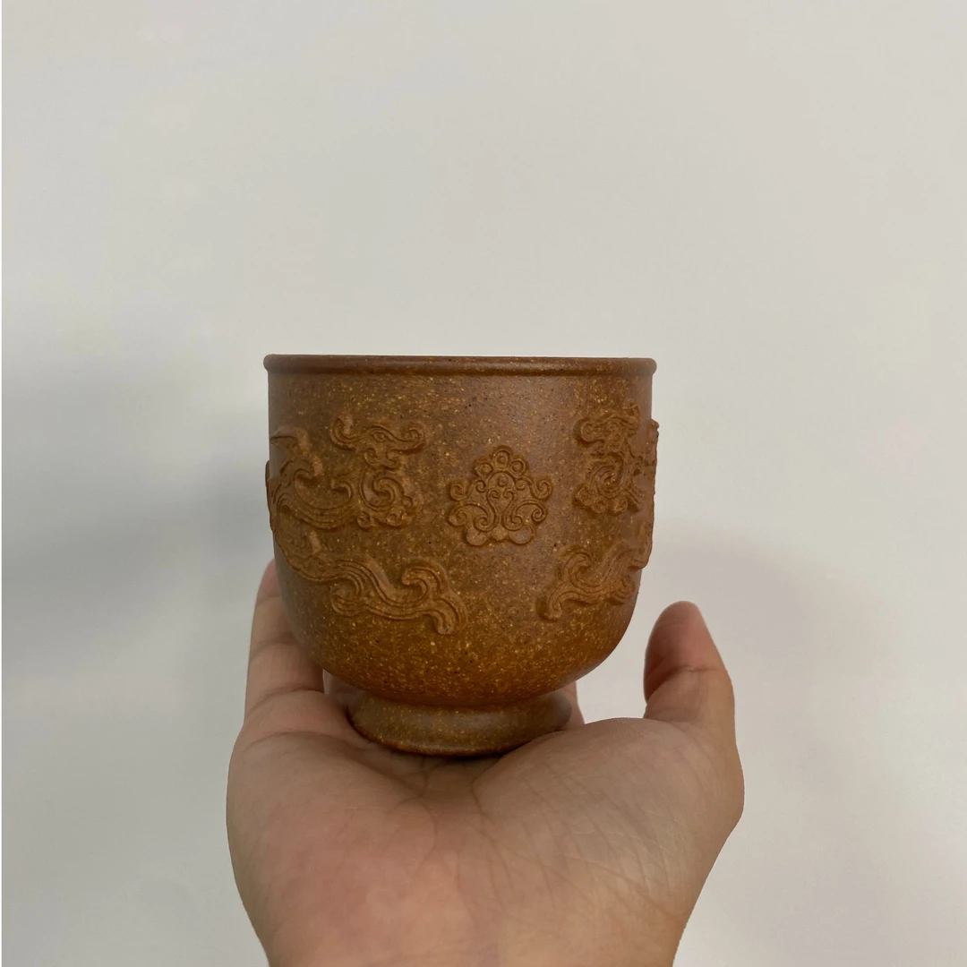 【耀雲出品】双龙高足杯 宜兴原矿龙骨金砂 180cc