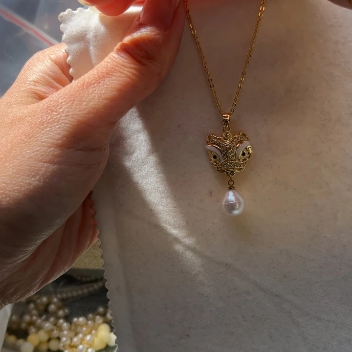 淡水珍珠颈饰银S925镶嵌