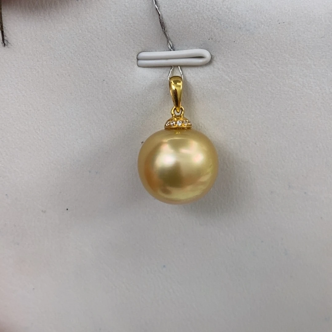 18K金镶嵌海水珍珠颈饰13-14m m