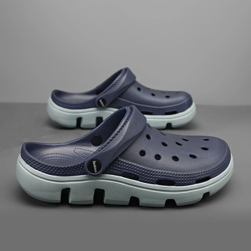 洞洞鞋男款夏季外穿开车两用厚底防滑大码45凉鞋男士沙滩包头拖鞋