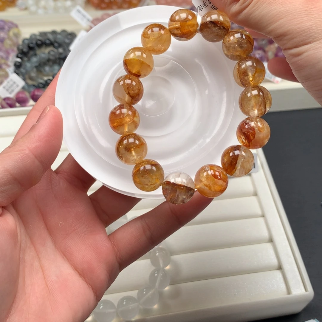 水晶手链未镶嵌黄胶花15，A9