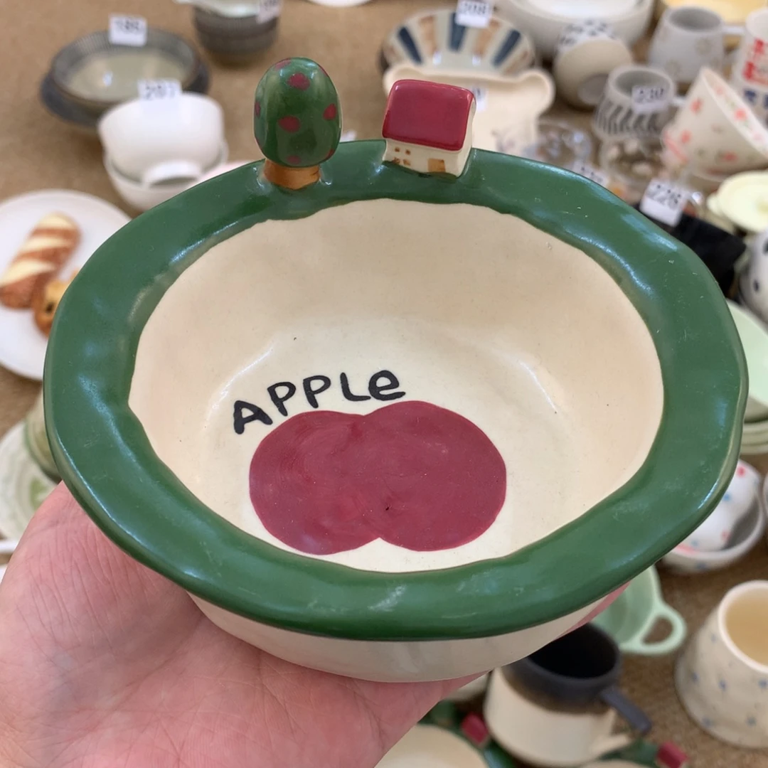 树房子碗-苹果图案1个装