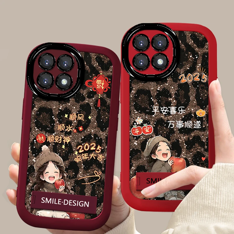 适用于【OPPO】Reno4SE新款豹纹女孩可爱创意支架防摔手机壳