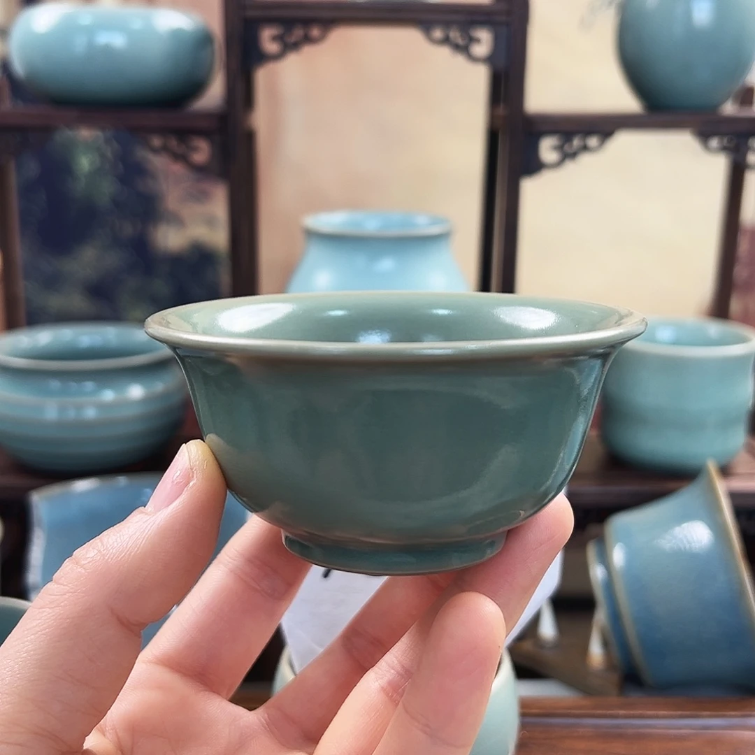 仿古绿釉压手杯福利价