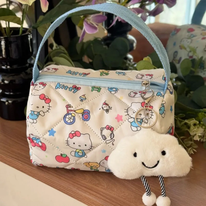 蓝色HelloKitty大容量收纳可爱日系耐脏高颜值礼物防水化妆包HR
