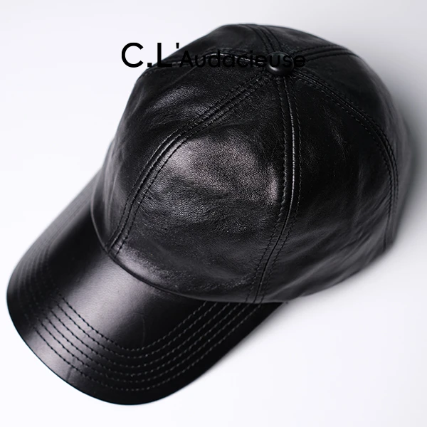 C.L'Audacieuse羊皮复古时尚经典棒球帽  CL25C220