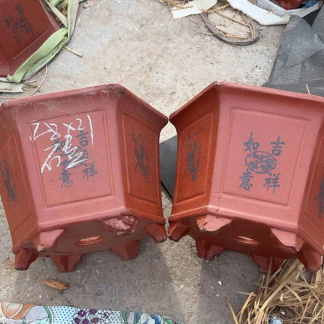 宜兴紫砂花盆，现货发