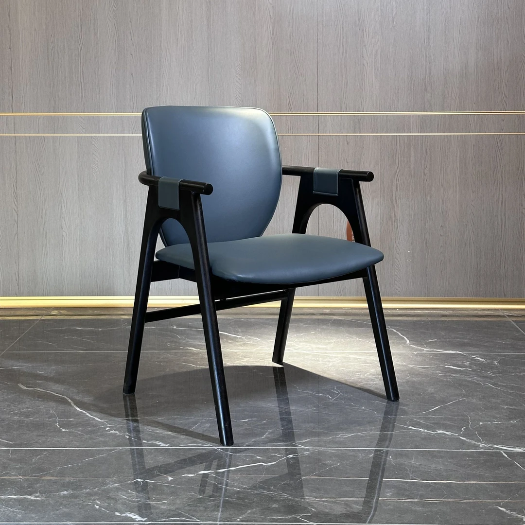 北欧简约意式餐椅单人轻奢靠背椅家用极简休闲椅书桌办公书房椅子