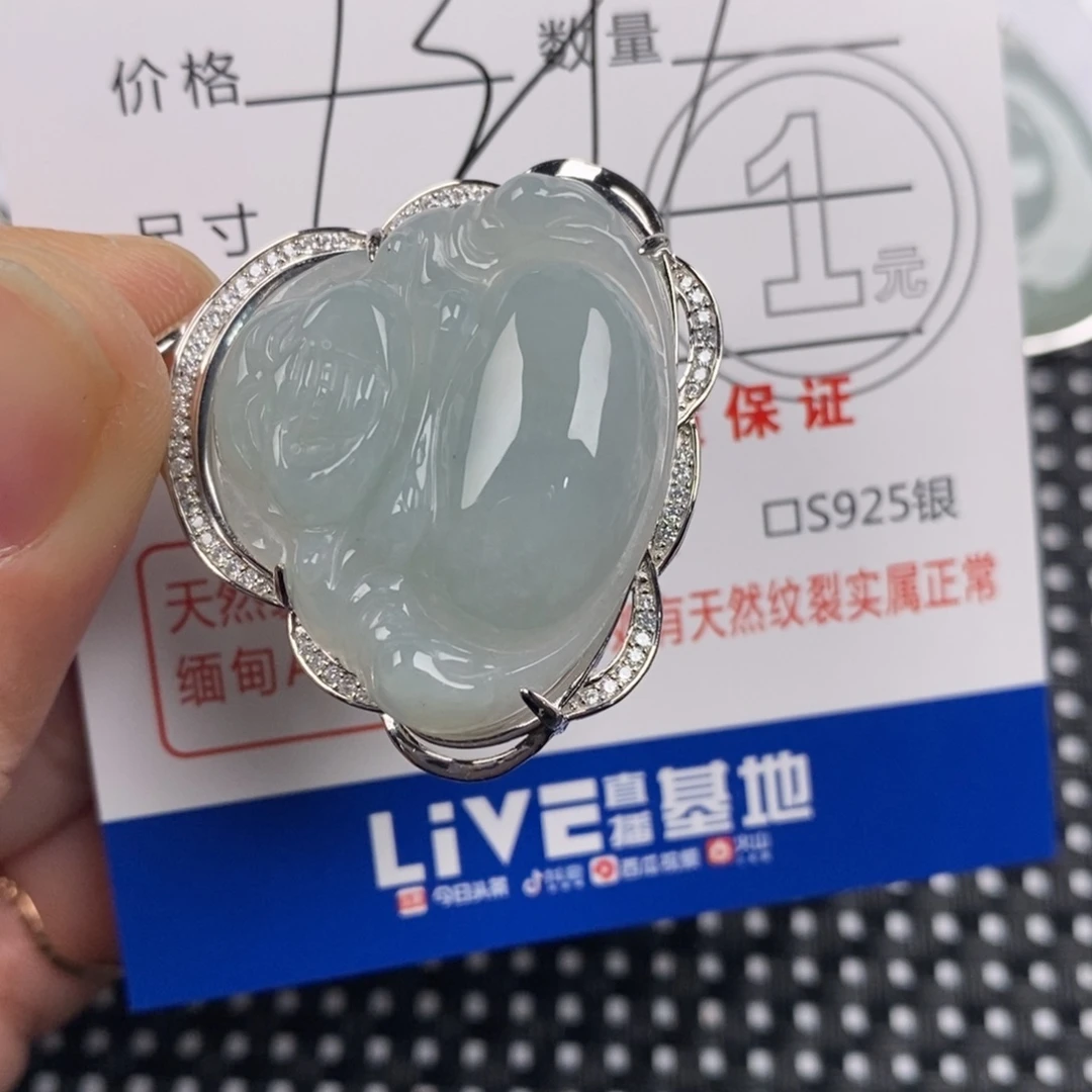 翡翠银S925镶嵌颈饰