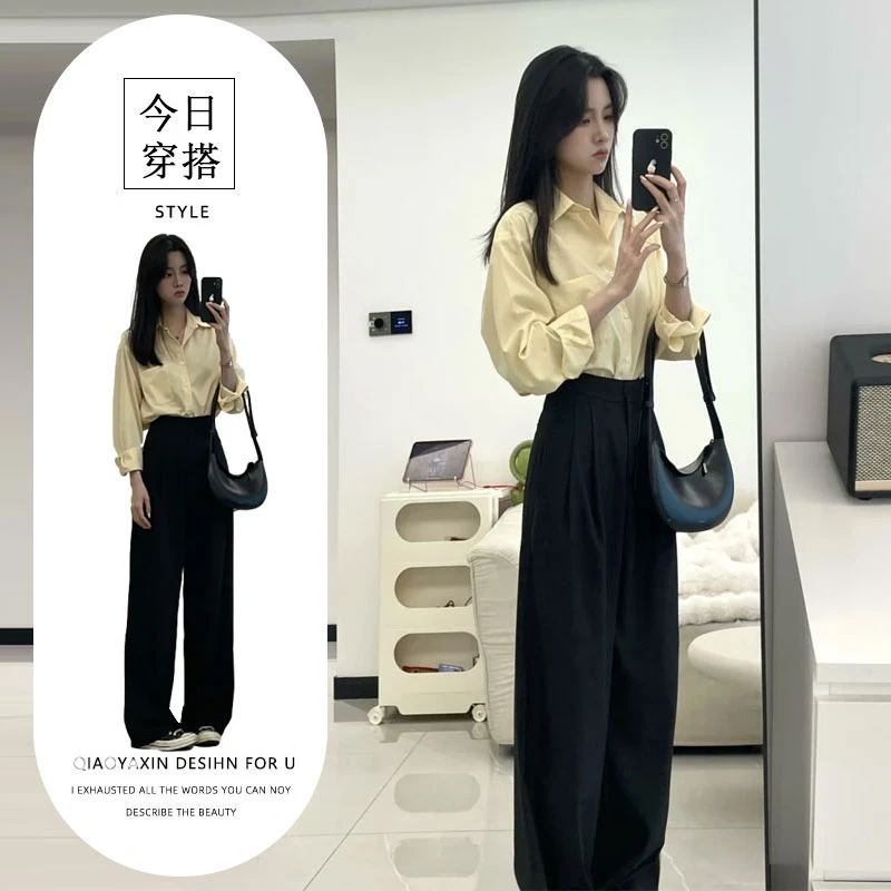 网红炸街套装女夏季时尚气质轻奢高级感职业衬衫搭配阔腿裤两件套