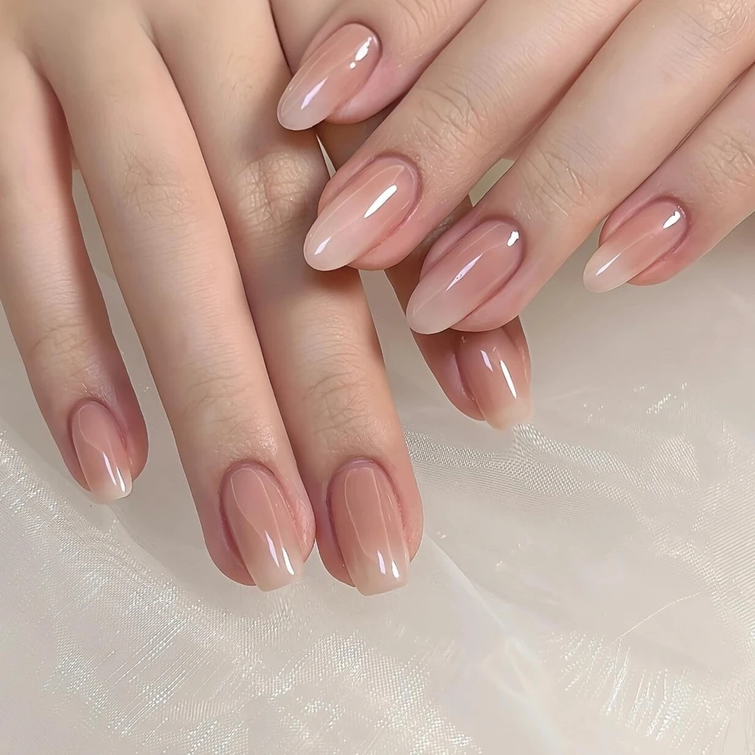 【华妃裸】海棠秋冬裸色渐变嬛嬛轻奢高级显白穿戴甲美甲中短款自然