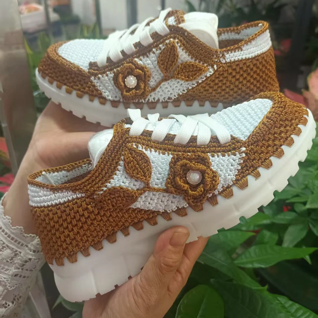 (成品)花朵款运动鞋椰子牛筋底防滑耐磨适合春夏秋天穿