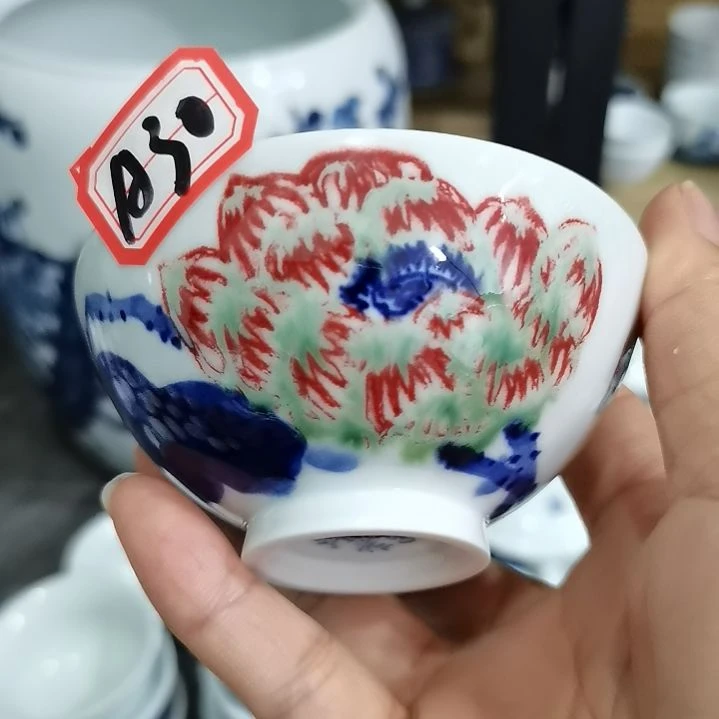 杯张学鸿老师青花釉里红微瑕