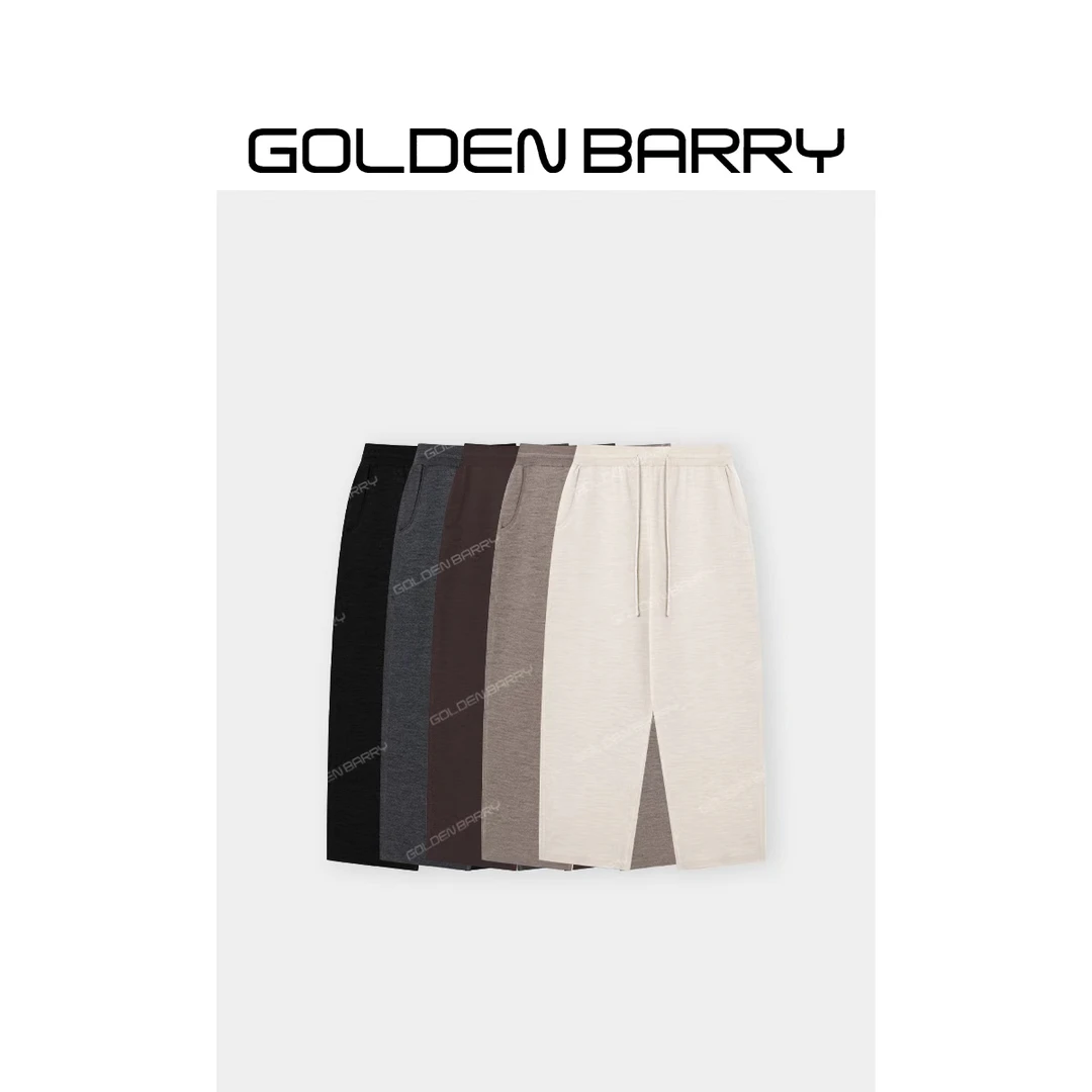 GOLDENBARRY|522017“具象松弛”抽绳羊毛哈伦裤针织时尚休闲秋冬