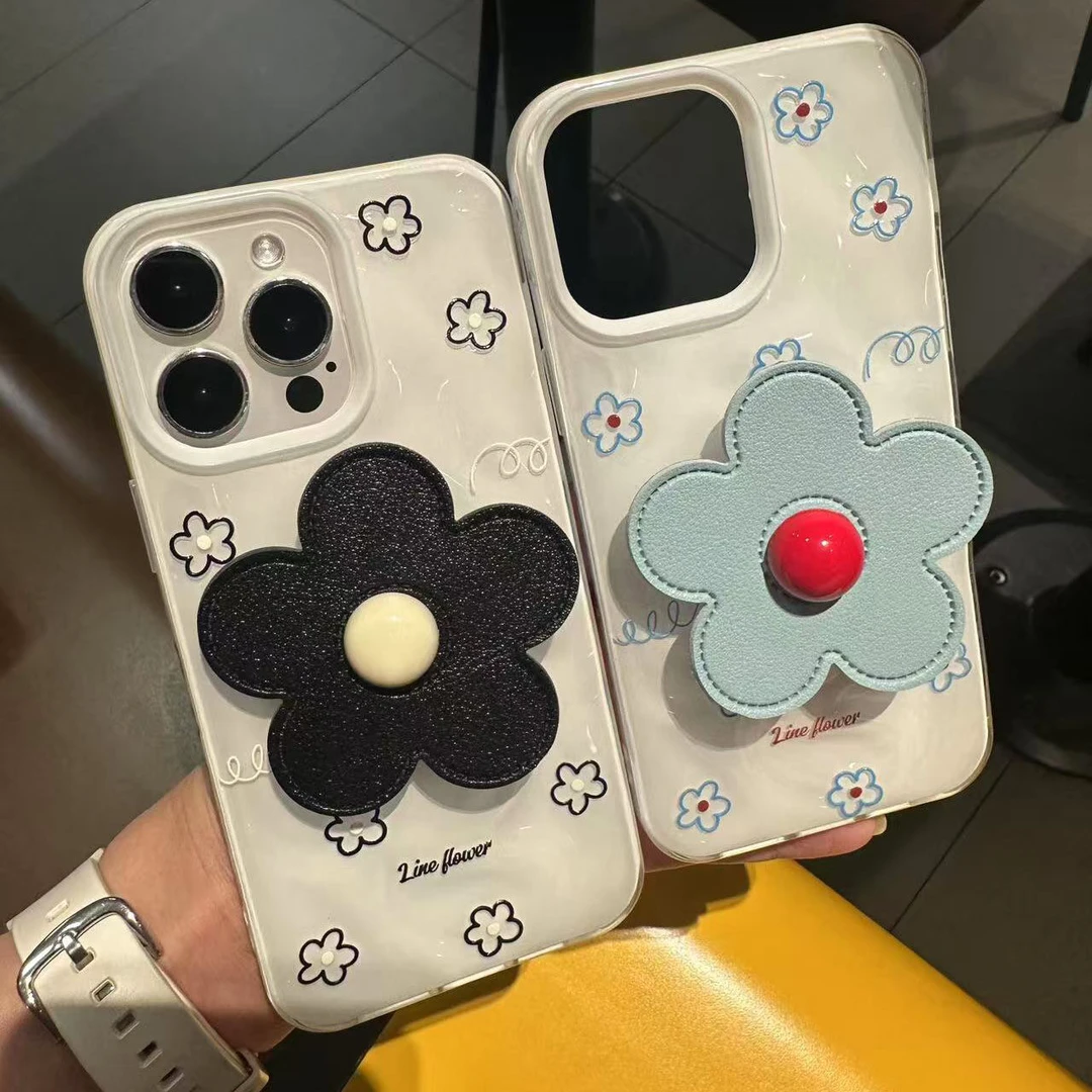 壳望线条花朵波浪褶皱壳适用苹果iPhone15手机壳16新款14防摔16