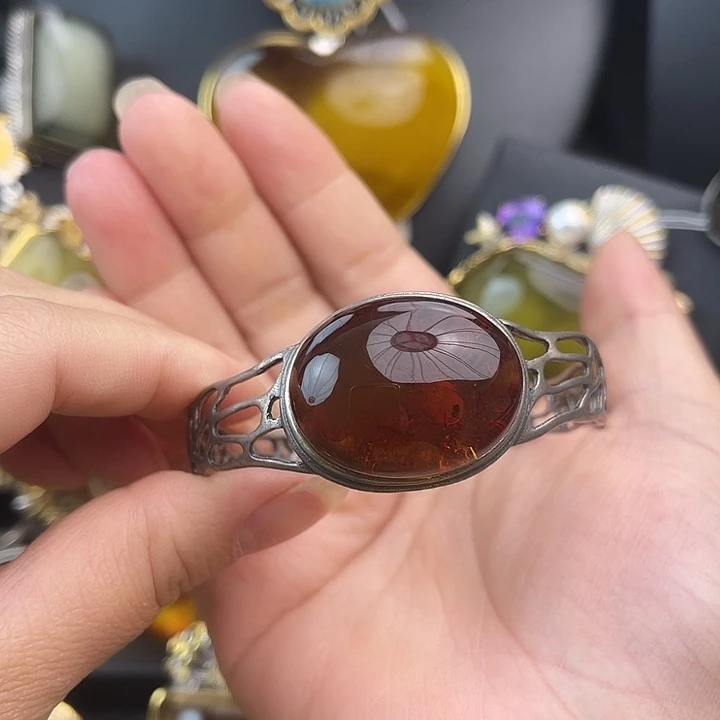 琥珀银S925镶嵌裸石