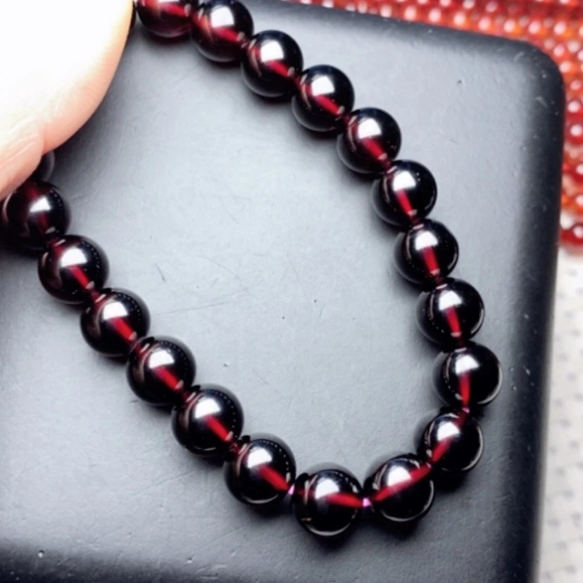 【闪购商品】石榴石手链未镶嵌如*8.6酒红色毕业级10a