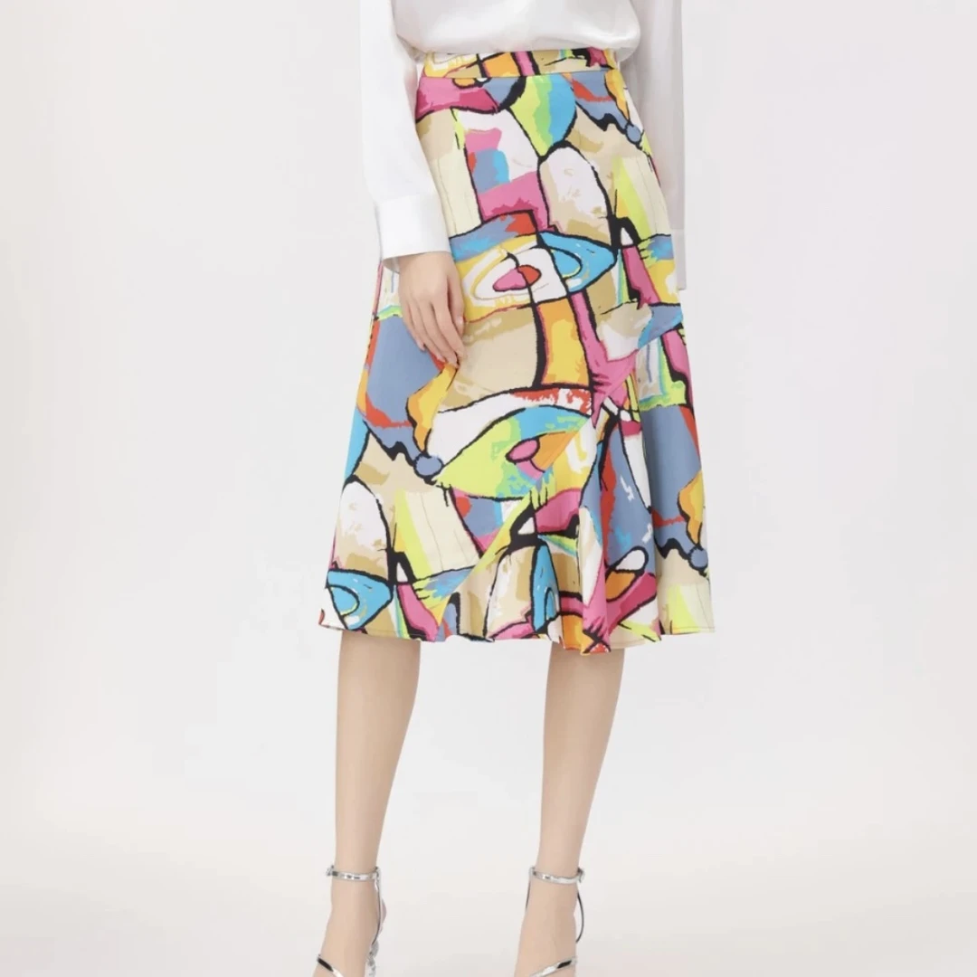 AMASS/阿玛施夏季新款百搭时尚潮流印花度假风女装半身裙 5200412