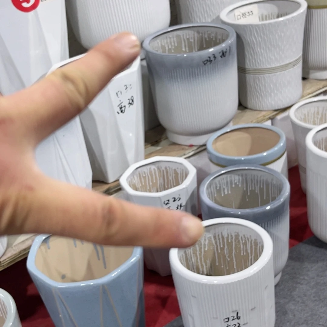 幸**?8号灰口金线特大号送1号中号花盆