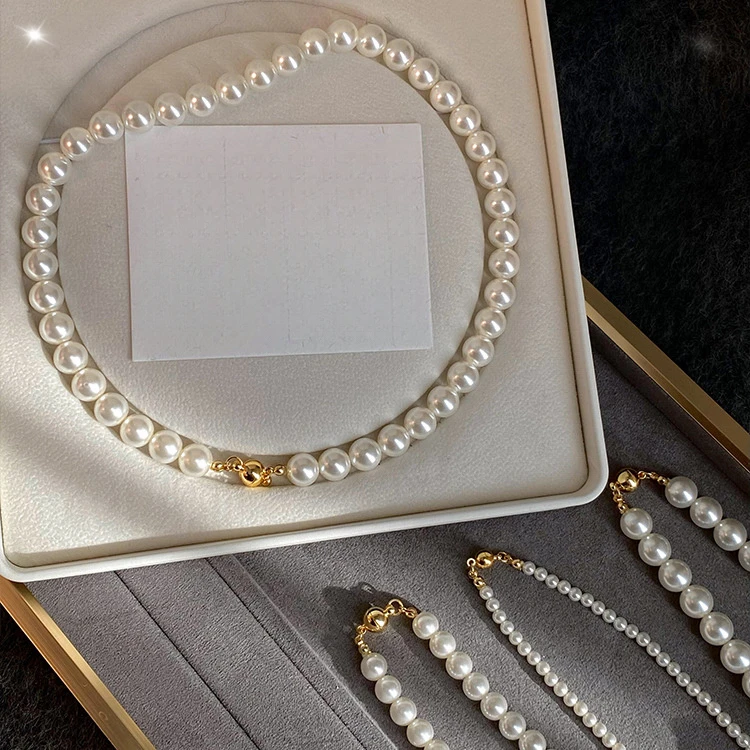 铜仿珍珠项链 施家正圆珠项链女母亲女神礼物珠时尚饰品珍珠项链