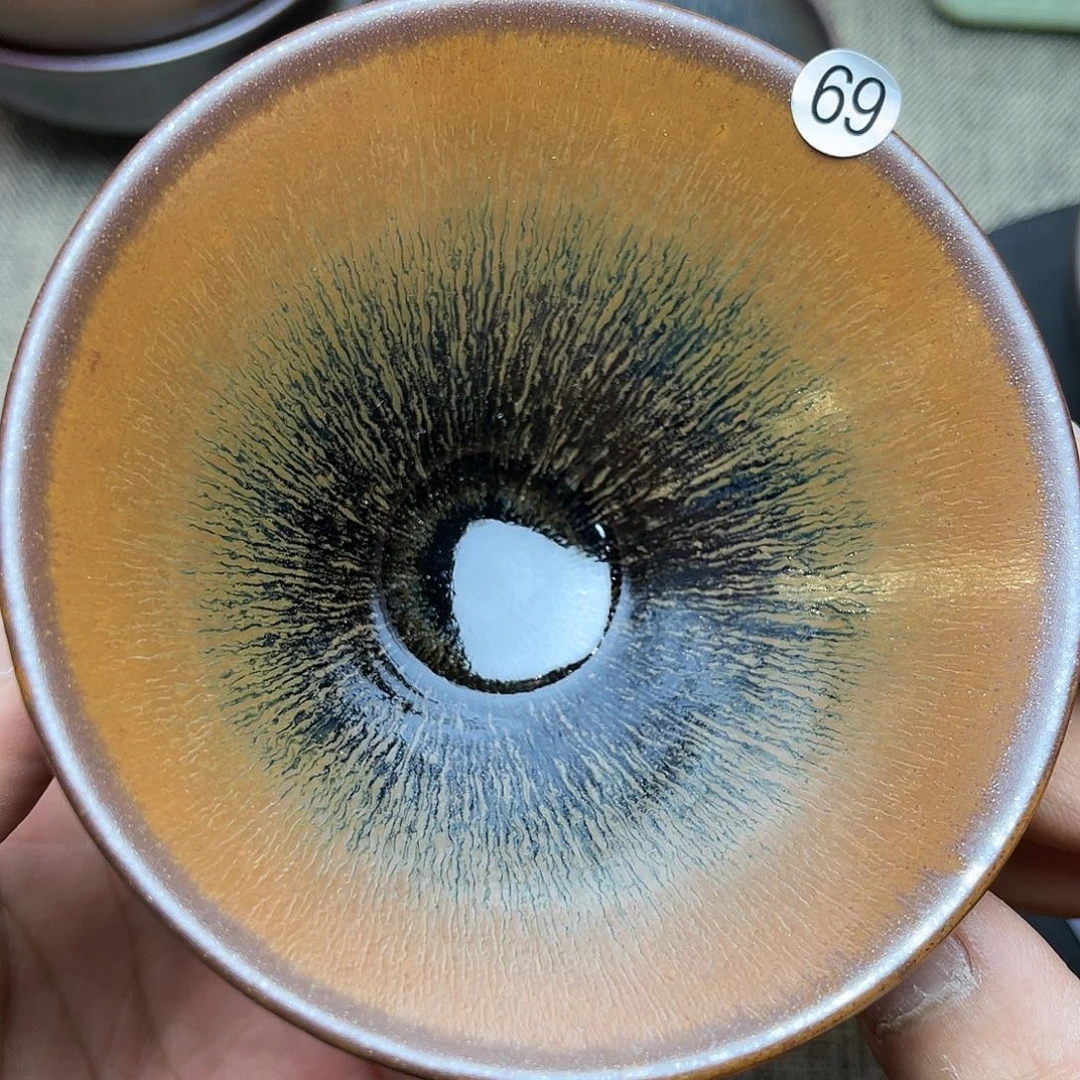 茶盏龙窑柴烧兔豪斗笠器型9.6口径