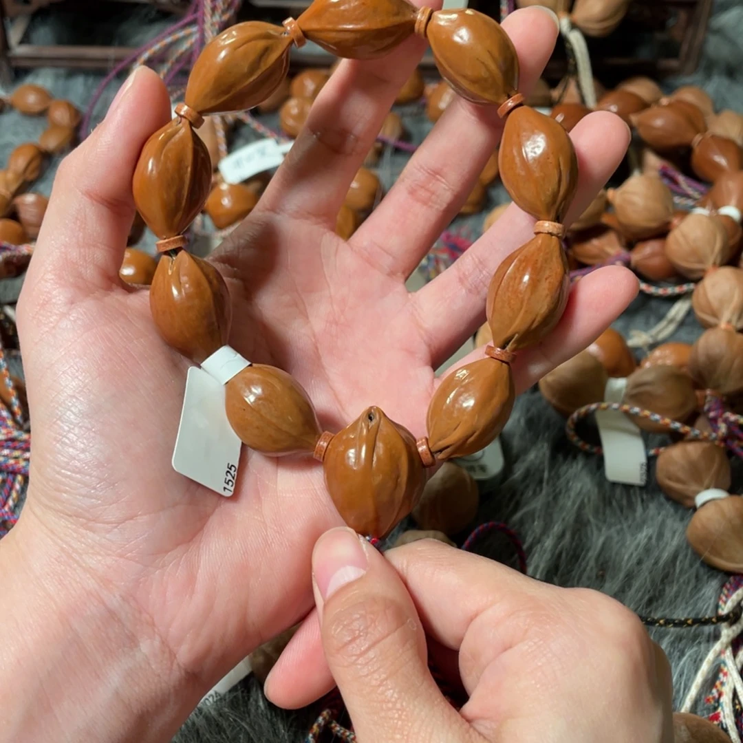 白***王橄榄核手串1525梅林铁核