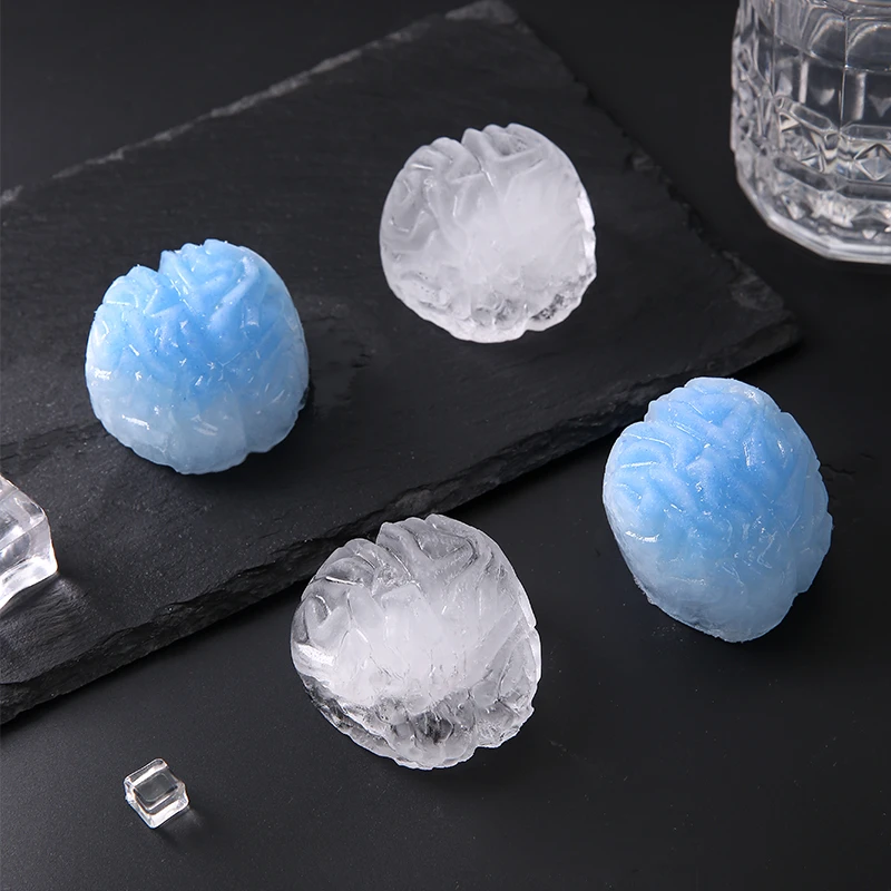 暗黑系冻冰格创意大脑骷髅头造型酒吧自制冰镇威士忌咖啡冰块模具