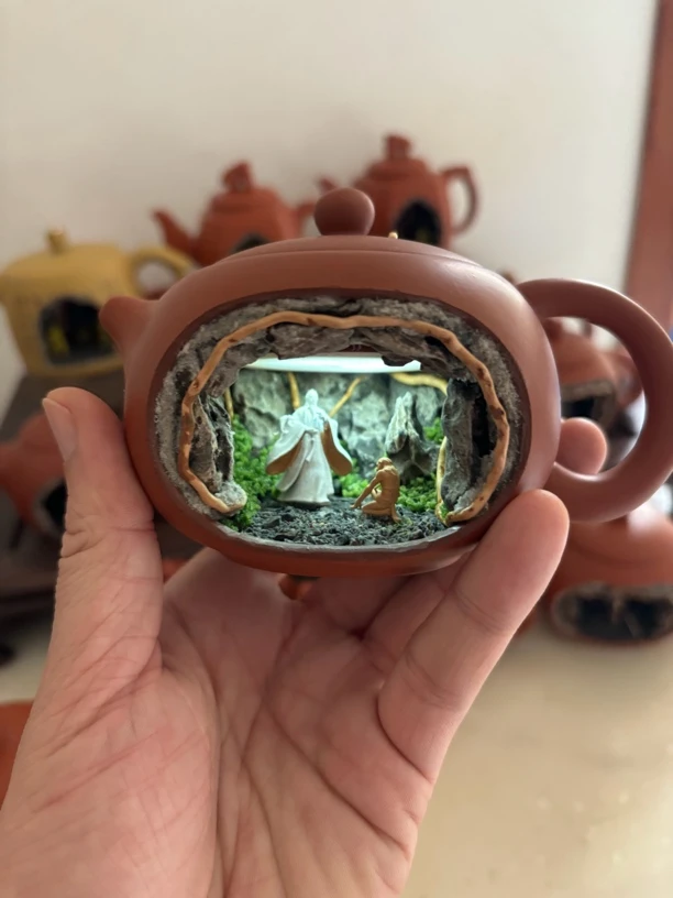 纯手工紫砂壶微景观菩提祖师悟空款